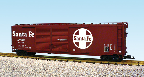 SANTA FE 50 BOXCAR W/AAR DOUBLE DOOR MINERAL BROWN