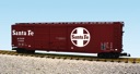 SANTA FE 50' BOXCAR W/AAR DOUBLE DOOR MINERAL BROWN