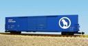 GREAT NORTHERN 60' DOUBLE DOOR BOXCAR BLUE/SILVER