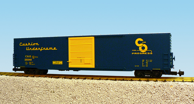C&O 60 SINGLE DOOR BOXCAR BLUE/YELLOW
