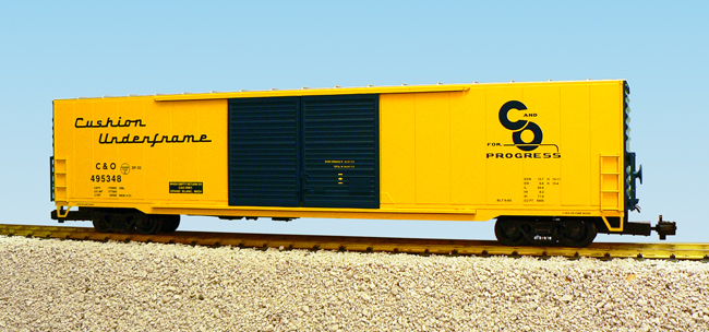 C&O 60 DOUBLE DOOR BOXCAR YE/LLOWBLUE