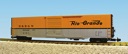 RIO GRANDE 60' SINGLE DOOR BOXCAR YELLOW/SILVER/BLUE