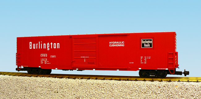 BURLINGTON ROUTE 60 SINGLE DOOR BOXCAR RED/SILVER