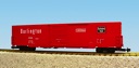 BURLINGTON ROUTE 60' SINGLE DOOR BOXCAR RED/SILVER