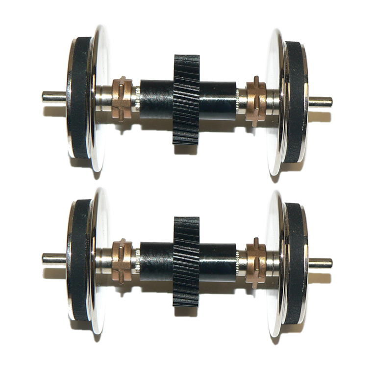 GP7/9/38/F3/F7 TRACTION WHEELS W/GEARS (2) RUBBER TIRES