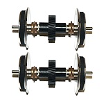 GP7/9/38/F3/F7 TRACTION WHEELS W/GEARS (2) RUBBER TIRES