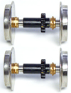 SD40 METAL WHEELS W/GEAR FOR END GEAR BOX (2)