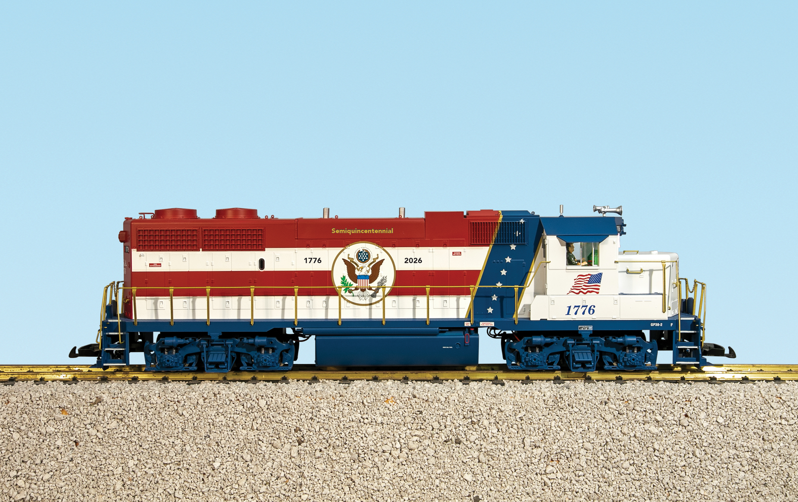PATRIOTIC SERIES (US SEAL) GP38 RED/WHITE/BLUE