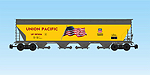 UNION PACIFIC (FLAG) 4-BAY CENTER FLOW COVERED HOPPER YELLOW