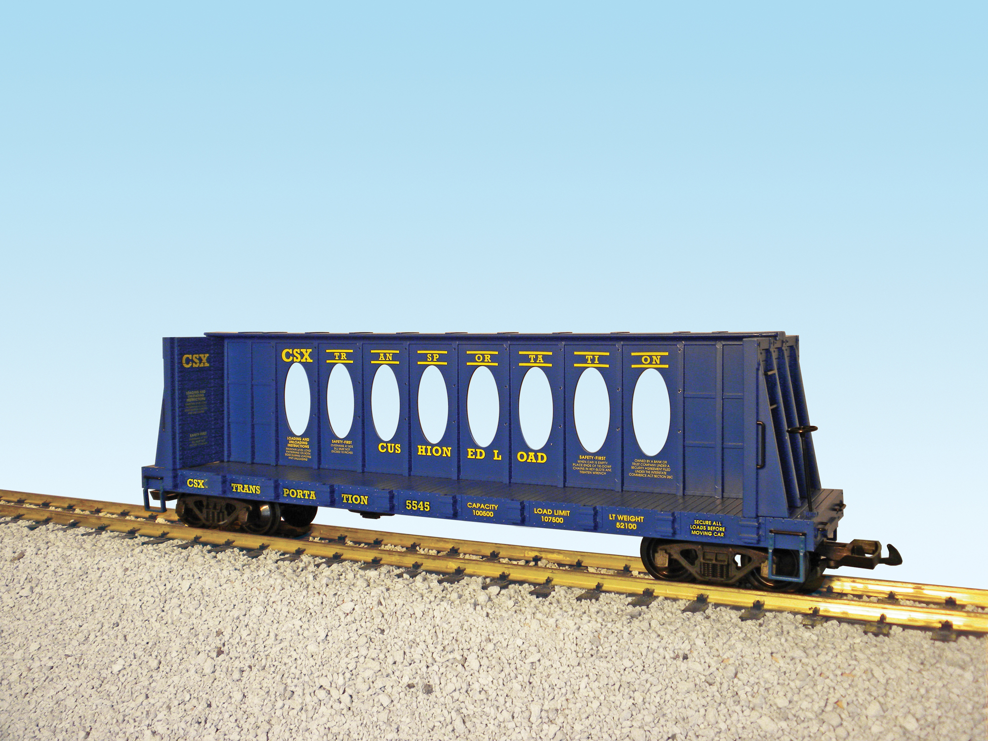 CSX CENTER I-BEAM FLAT CAR BLUE #5547