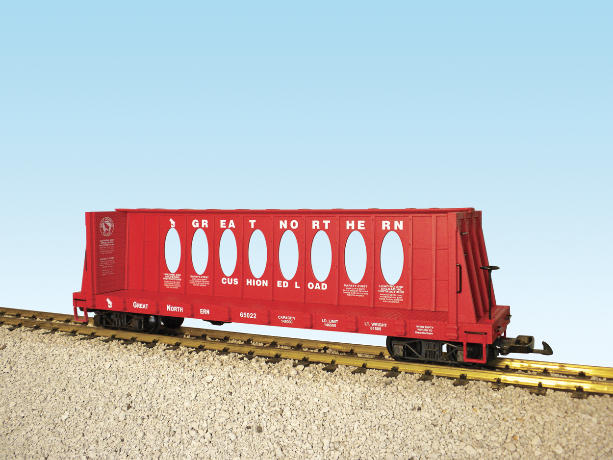 GREAT NORTHERN CENTER I-BEAM FLAT CAR RED #65025