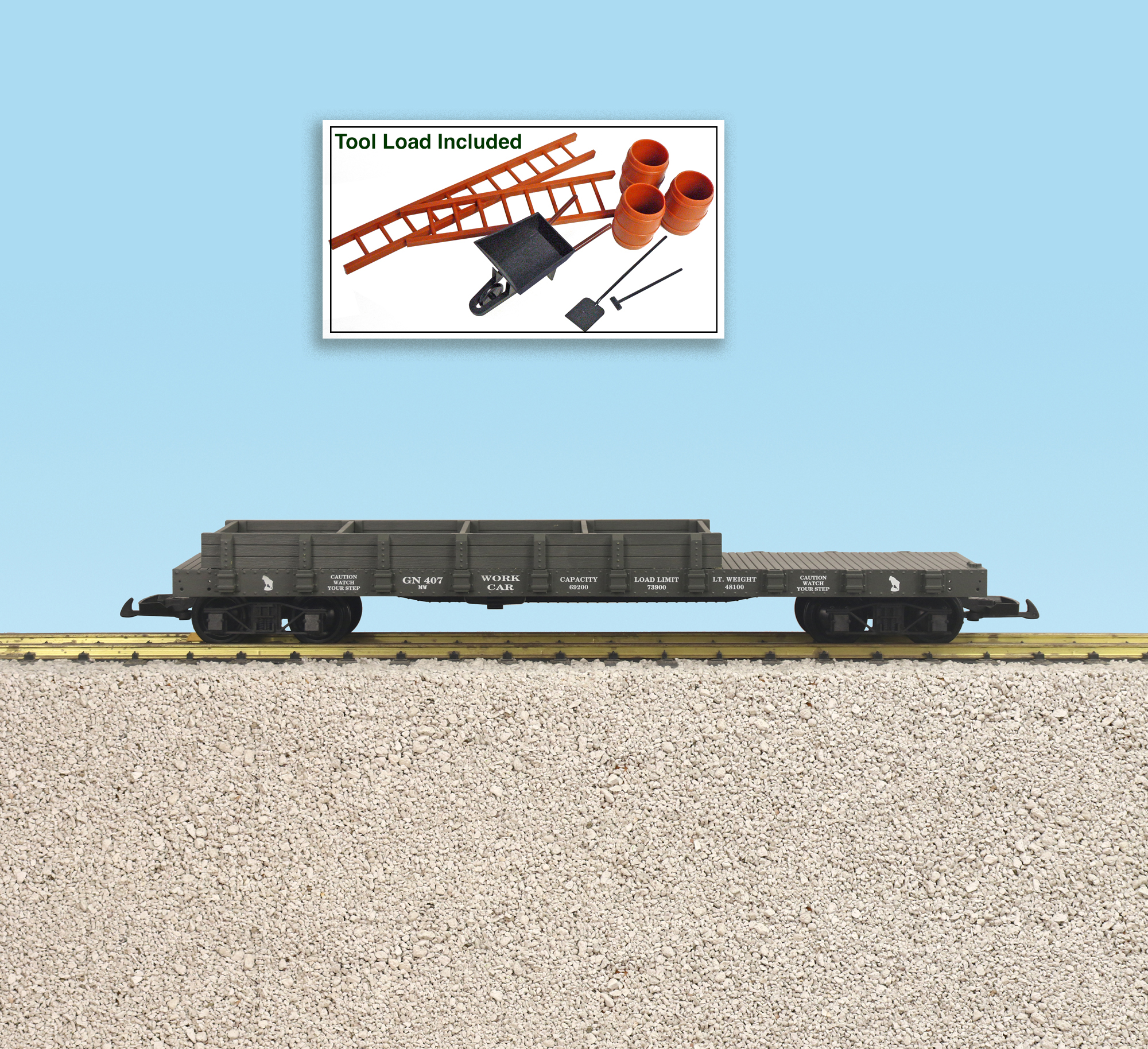 WORK FLATCAR W/LOAD