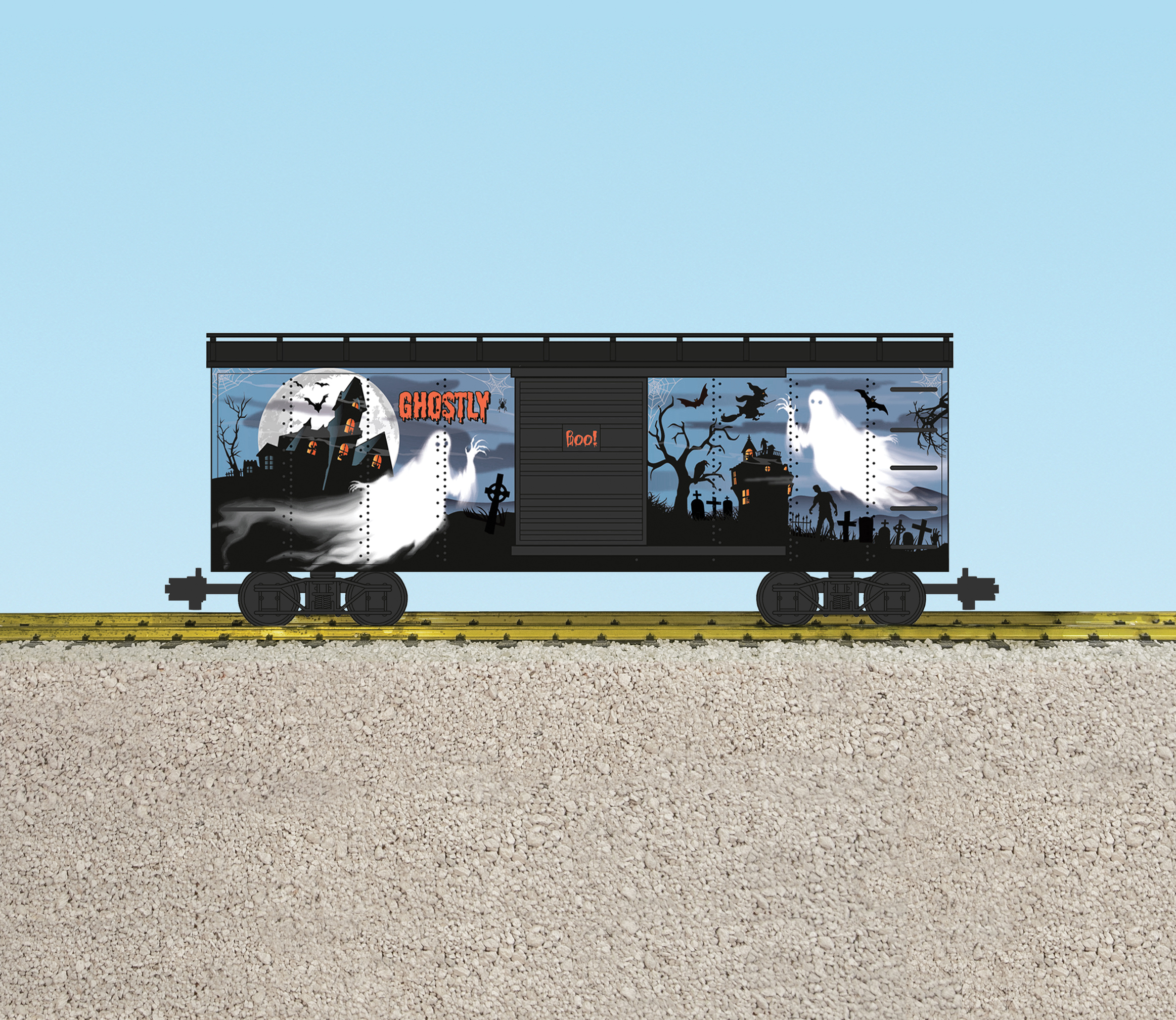 HALLOWEEN GHOSTLY GLOW-IN-THE-DARK BOXCAR