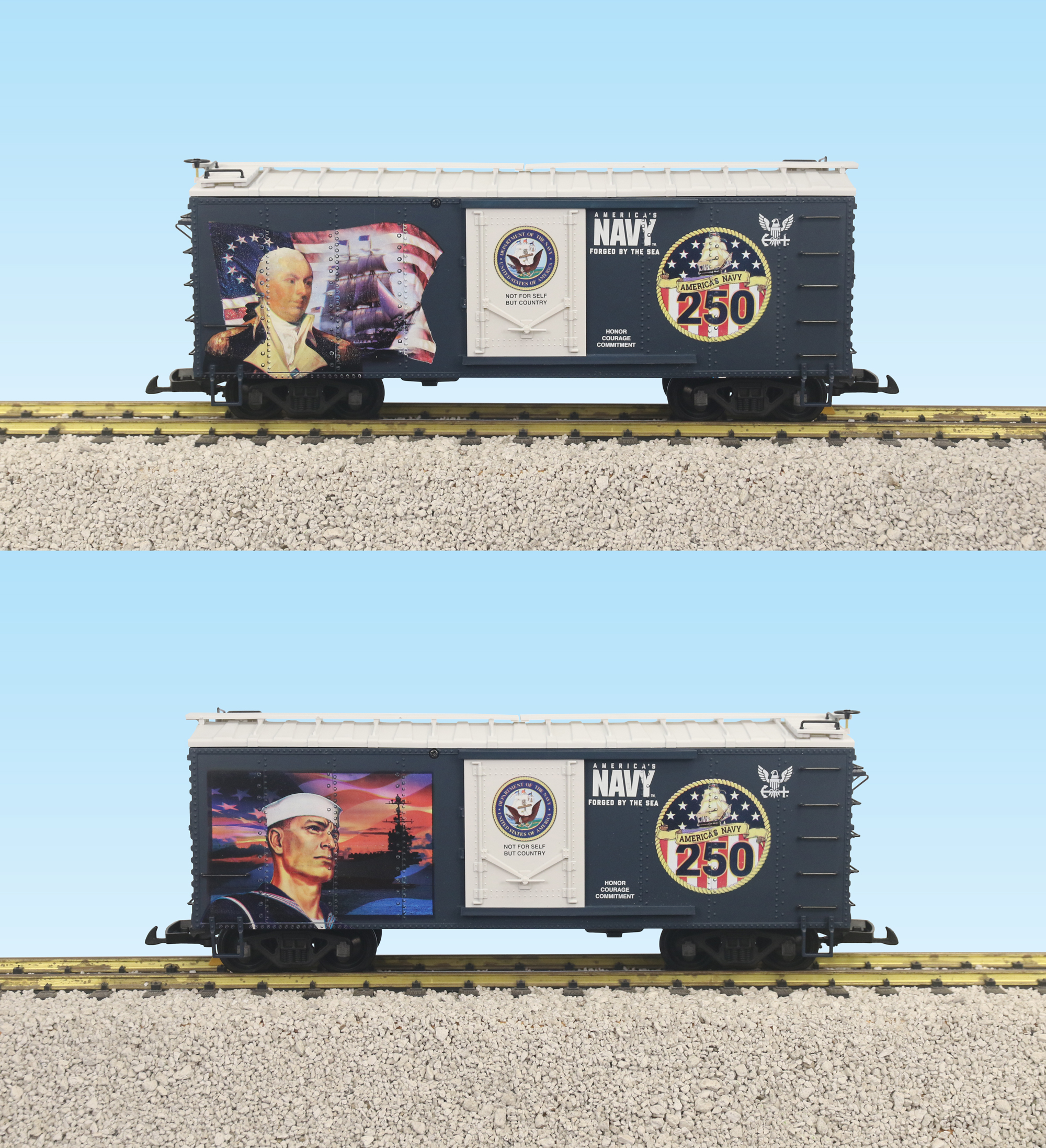 US NAVY 250TH ANNIVERSARY BOXCAR (2 SIDED)