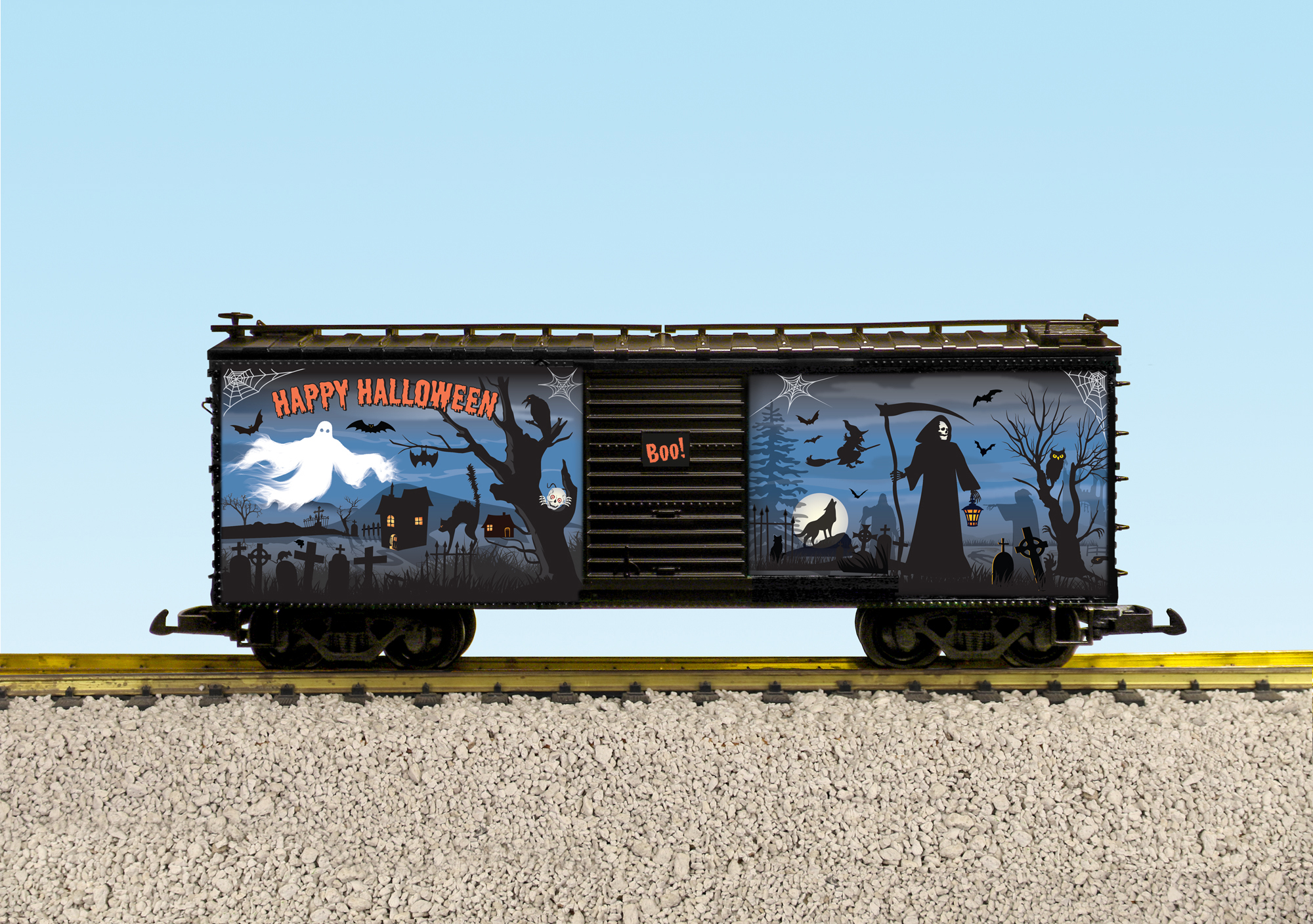 HAPPY HALLOWEEN GLOW-IN-THE-DARK BOXCAR