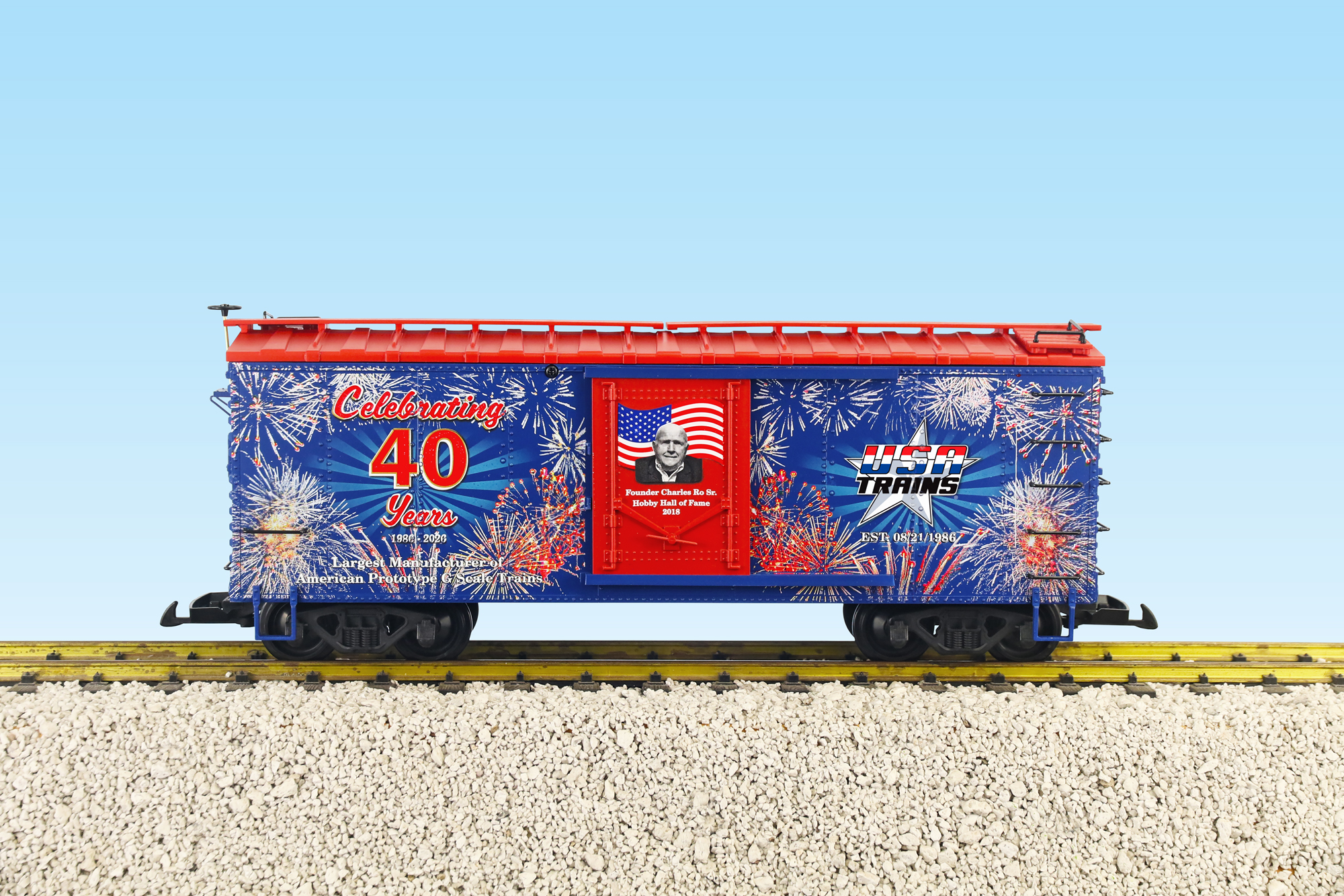 USA TRAINS 40TH ANNIVERSARY BOXCAR