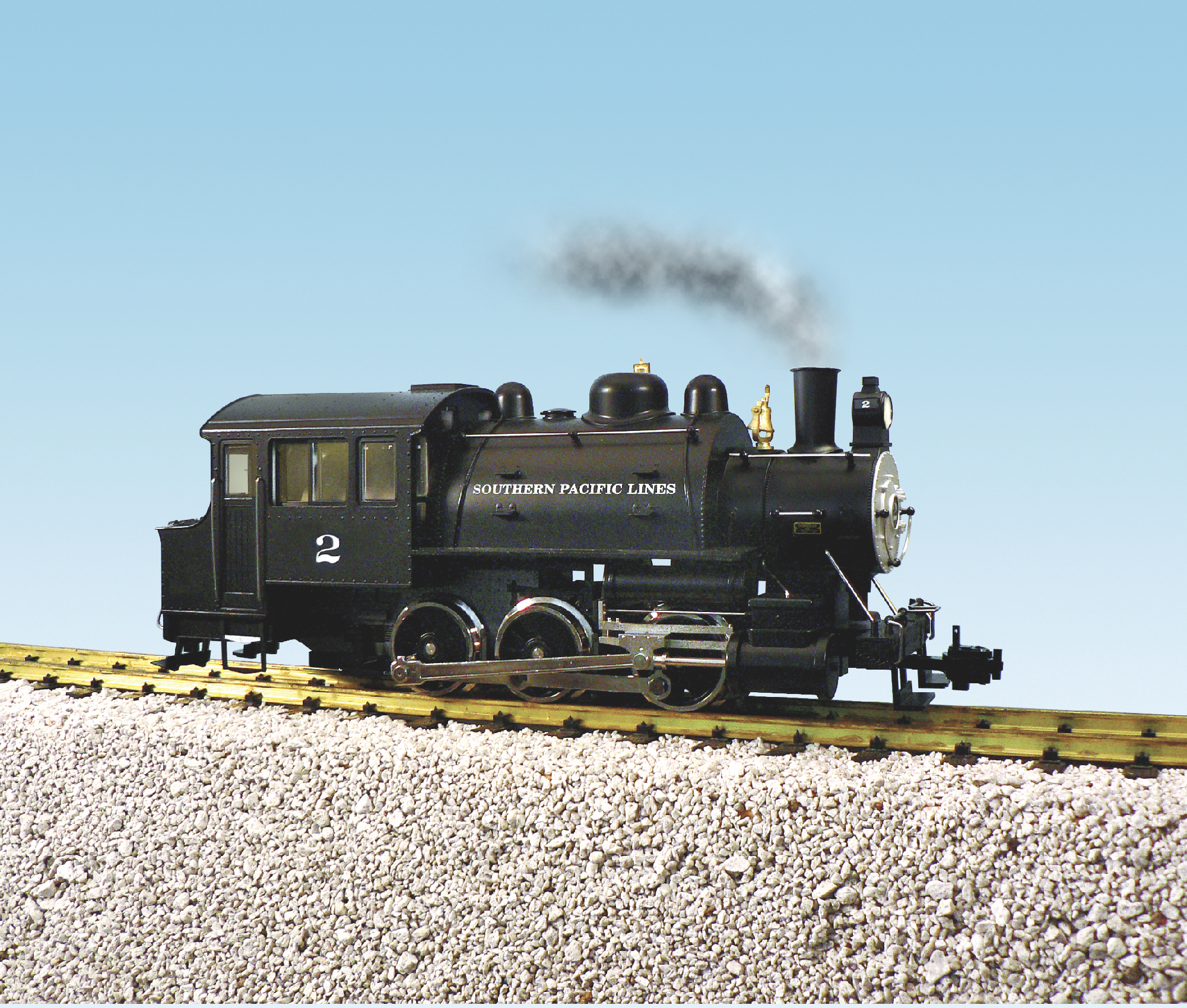 SOUTHERN PACIFIC #2 DOCKSIDE 0-6-0T LOCO W/SMOKE & SOUND
