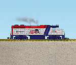 PATRIOTIC (FLAG) GP38 RED/BLUE/SILVER