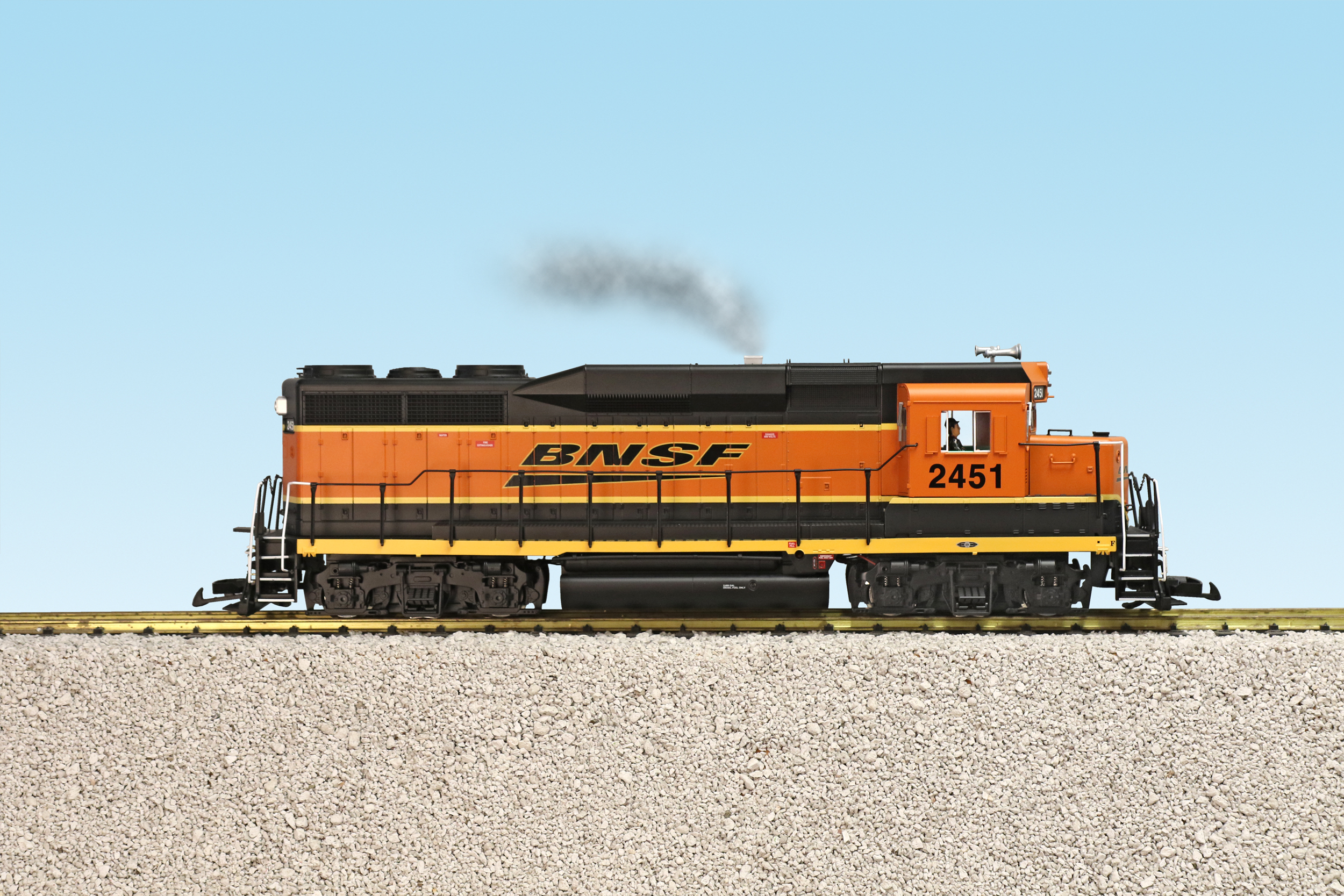 BNSF (SPEED LETTERING) GP30 BLACK/ORANGE