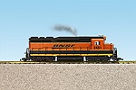 BNSF (SPEED LETTERING) GP30 BLACK/ORANGE